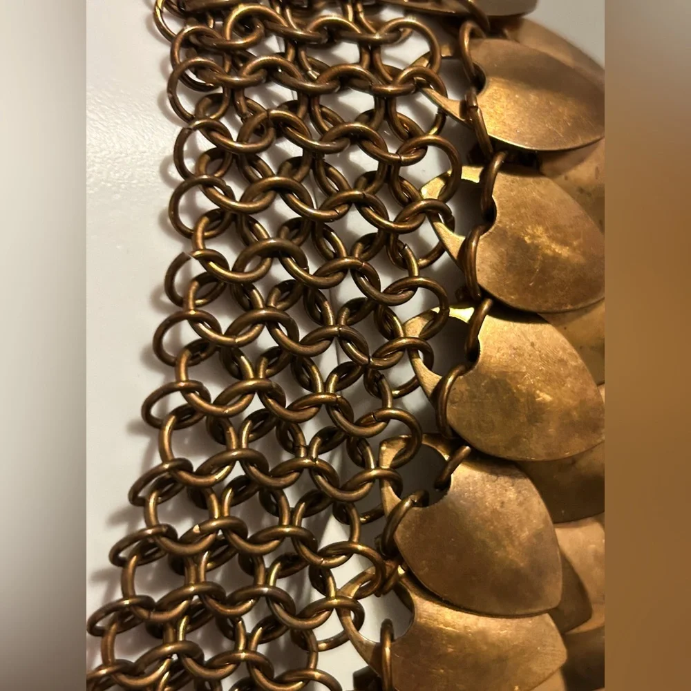 Rare Handmade Bronze Dragon Scales Chainmail Mantle Capulet Game Of Thrones - Picture 5 of 8